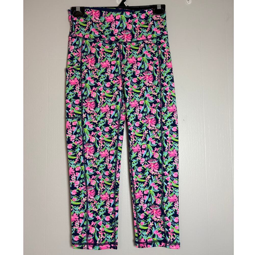 Lilly Pulitzer Small Luxletic Weekender High Rise Crop Legging Low Tide Navy
